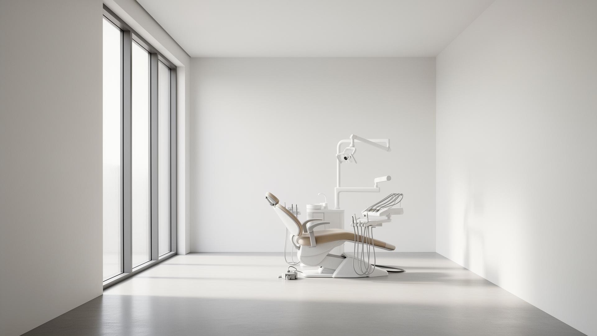 Minimal modern dental clinic interior with natural light